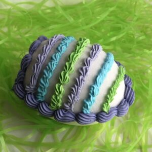 Striped Panoramic Sugar Egg, single; perfect for Easter baskets, gifts for children, centerpiece