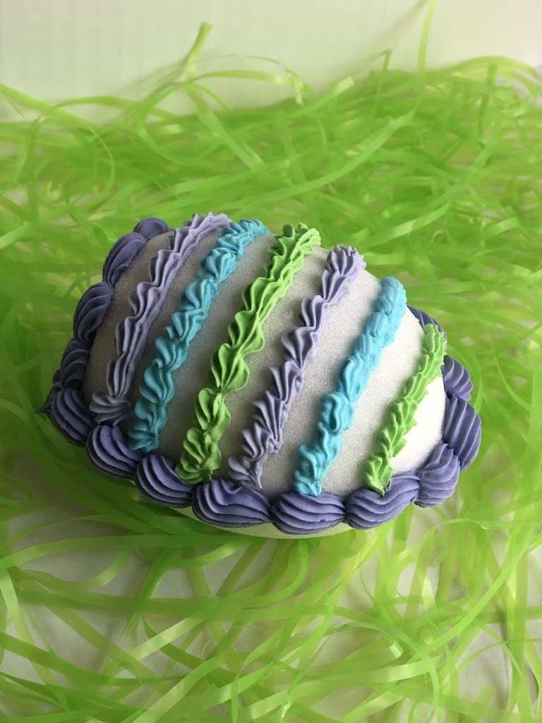 Striped Panoramic Sugar Egg, single; perfect for Easter baskets, gifts for children, centerpiece