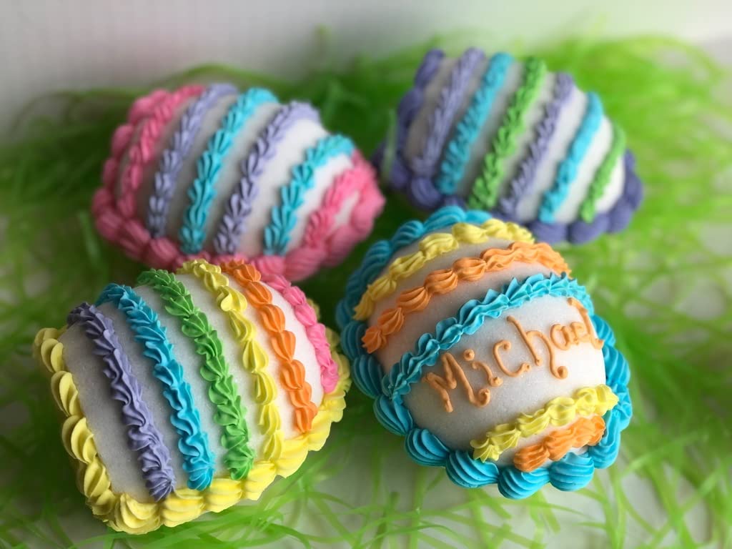 Striped Panoramic Sugar Egg, single; perfect for Easter baskets, gifts for children, centerpiece