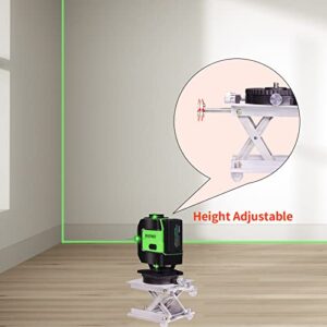 BEKOYWOY 360 Degree 2 in 1 Rotating Base Lifting Platform Laser Level Adapter, 1/4'' and 5/8'' Threaded Mount Aluminum Base, Micro-adjust Horizontal Bubble for Line Laser & Tripod Connector(BW09)