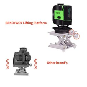 BEKOYWOY 360 Degree 2 in 1 Rotating Base Lifting Platform Laser Level Adapter, 1/4'' and 5/8'' Threaded Mount Aluminum Base, Micro-adjust Horizontal Bubble for Line Laser & Tripod Connector(BW09)