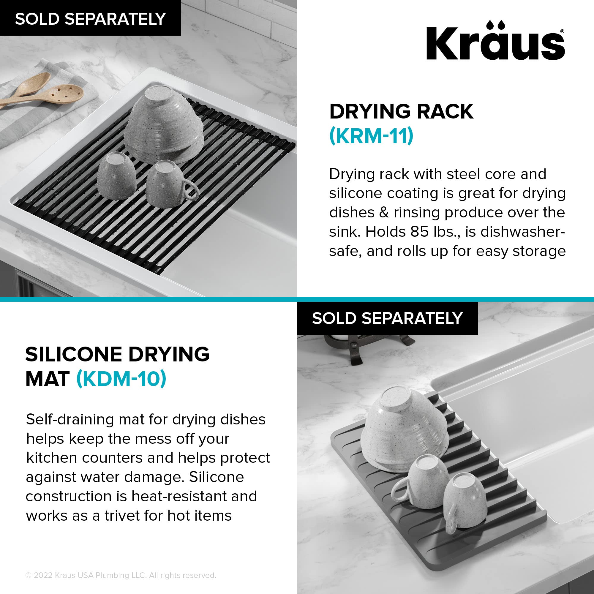 KRAUS Turino 33-inch Fireclay Workstation Drop-In/Undermount Single Bowl Kitchen Sink in Gloss White, KFDW1-33GWH