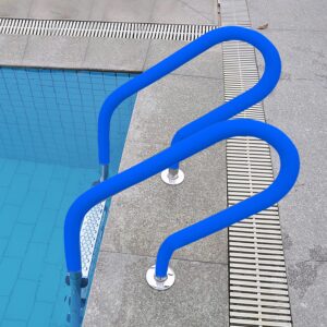 Pool Railing Covers-4 Feet Zippered Swimming Pool Handrail Covers-Neoprene Hand Grip Rail Slip Cover for Inground Swimming Pool Ladder Handles