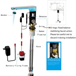 Automatic Sensor Faucet Touchless Grifo CEC Watersense for Bathroom Hand Free Robinet with Temperature Adjustable Knob Ideal for School Home Hotel Chrome