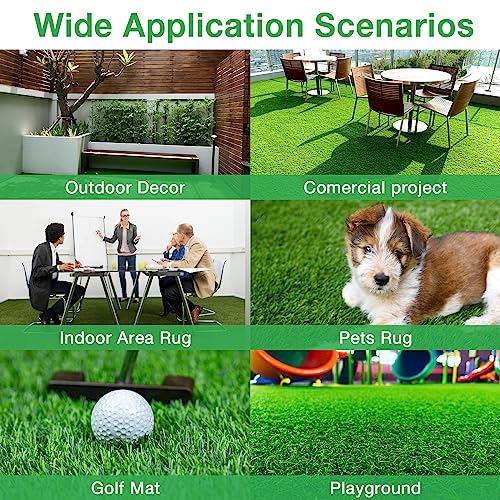 GLOBREEN Soft Artificial Grass Mat 36 x 24 Inch, Pet Friendly Fake Grass Turf Rug for Dogs, Patio, Doormat, Indoor Outdoor Greenery Decoration, High Drainage