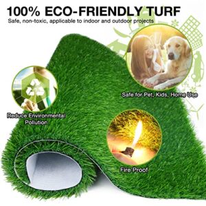 GLOBREEN Soft Artificial Grass Mat 36 x 24 Inch, Pet Friendly Fake Grass Turf Rug for Dogs, Patio, Doormat, Indoor Outdoor Greenery Decoration, High Drainage