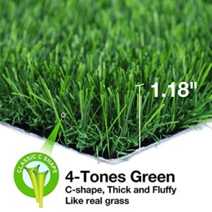 GLOBREEN Soft Artificial Grass Mat 36 x 24 Inch, Pet Friendly Fake Grass Turf Rug for Dogs, Patio, Doormat, Indoor Outdoor Greenery Decoration, High Drainage