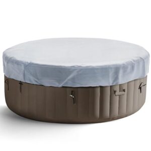 round hot tub cover 420d polyester waterproof spa covers for hot tub replacement outdoor patio hot tub protector (75" dx12 h, grey)