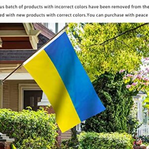 Ukraine Flag 2x3ft Double Sided Ukrainian National Flags Banner,Polyester with Two Brass Grommets for Outdoor Indoor Decor