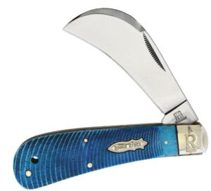 black and blue bone open folding stainless hawkbill pocket knife 2121 outdoor survival hunting knife by survival steel