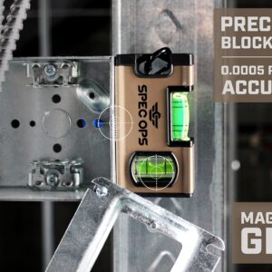 Spec Ops Tools 4" Magnetic Pocket Level, 33% Larger Block Vials, Includes Carabiner, 3% Donated to Veterans