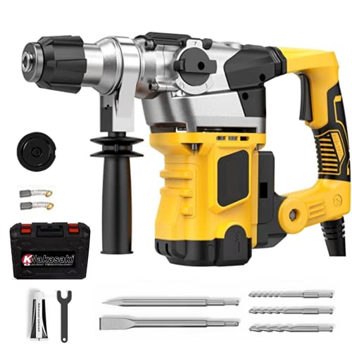 K Nakasaki (NK26FA) 1800W SDS-Plus 42mm Heavy Duty Rotary Hammer Drill, Demolition Drill - 4 in 1 Multipurpose Hammer for Concrete, Tile Removal, Wall Brick, Stone, Cement and Metal