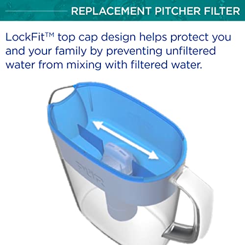 PUR PLUS Water Pitcher Replacement Filter with Lead Reduction (4 Pack), Blue – Compatible with all PUR Pitcher and Dispenser Filtration Systems