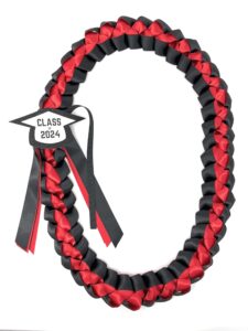 graduation leis with money holder, add your own! (black & red)