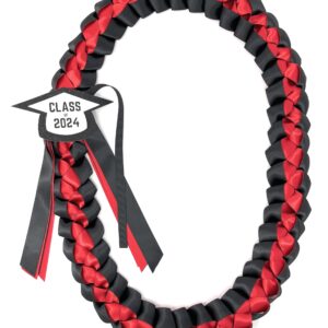 Graduation Leis with Money Holder, add your own! (Black & Red)