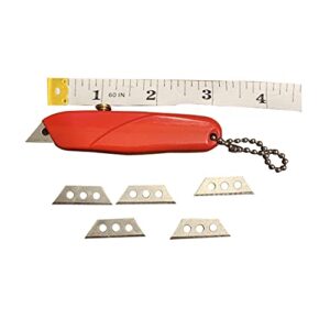 Mini Keychain Knife Box Cutter for Keyring – Small 3 Inch Utility Knife with 5 Extra Blades – Great Package Opener