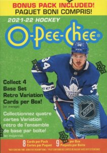 2021/22 upper deck o-pee-chee opc nhl hockey blaster box (9 pks/bx)