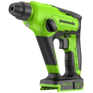 greenworks 24v brushless cordless heavy duty rotary hammer drill, impact energy 1.2 joules, sds-plus, tool only