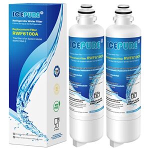 icepure refrigerator water filter replacement for bosch ultra clarity pro borplftr50, borplftr55, 12033030, 12028325, 11025825, 11032531, b36ct80sns, b36cl80ens, wfc100mf, wfs200mf, ra450022, 2pack