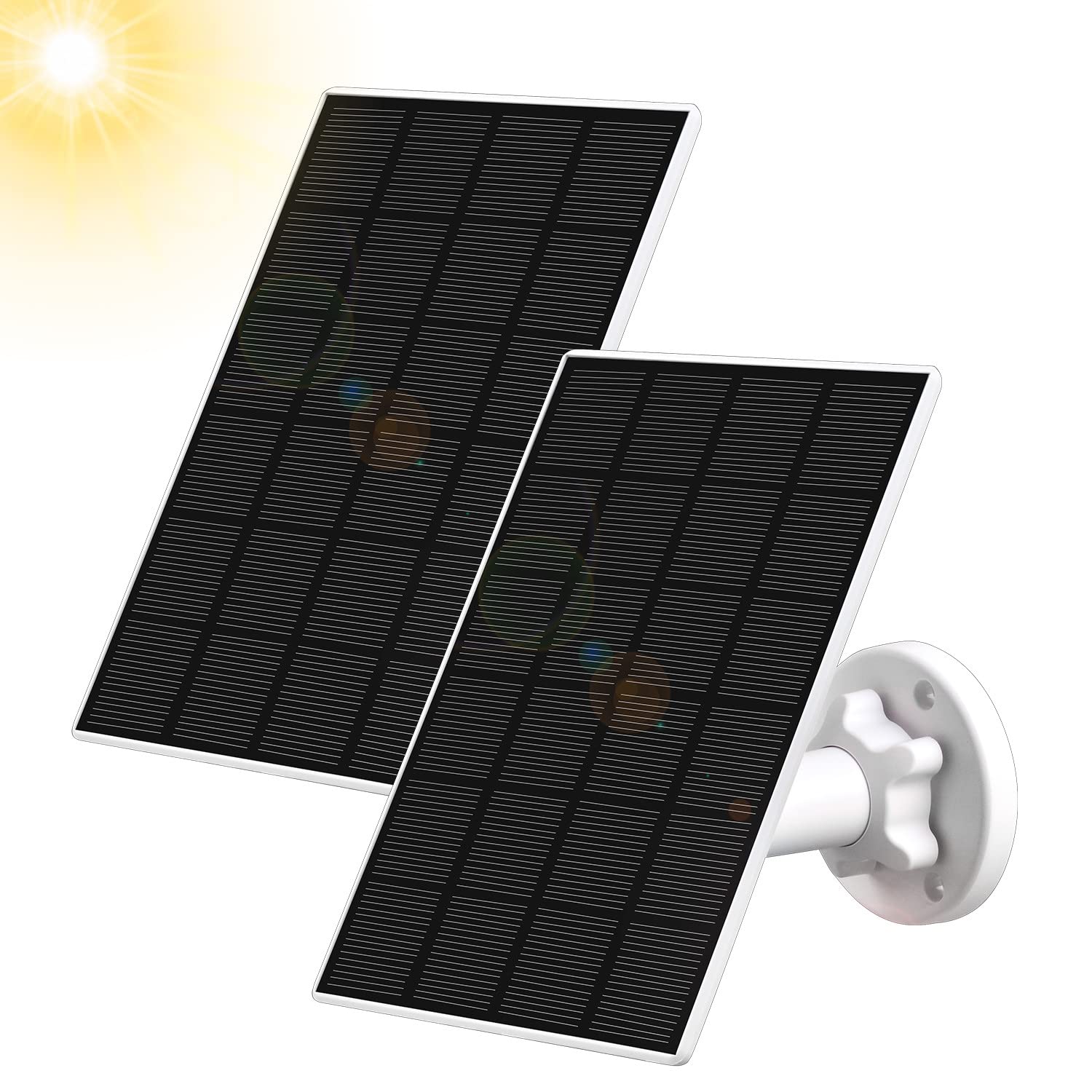 Solar Panel Compatible with Wyze Cam Outdoor,Continuous Power Supply for Rechargeable Battery Camera,5V 3.5W USB Port Waterproof Solar Panel with 10ft Charging Cable（2 Pack）