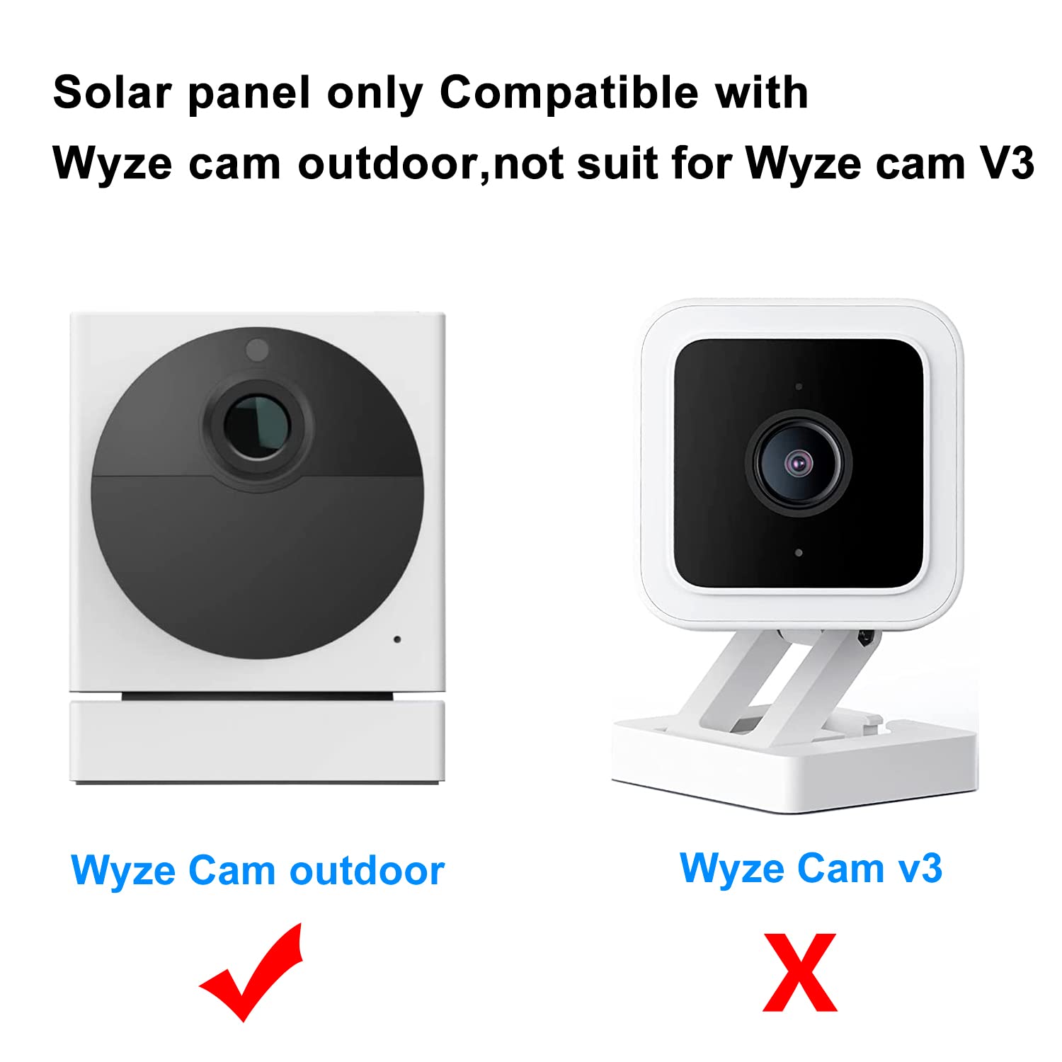 Solar Panel Compatible with Wyze Cam Outdoor,Continuous Power Supply for Rechargeable Battery Camera,5V 3.5W USB Port Waterproof Solar Panel with 10ft Charging Cable（2 Pack）