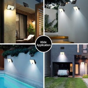 KERNOWO Solar Lights Outdoor, 85 LED 4000LM Security Lights, Solar Motion Sensor Lights with 16.4Ft Detachable Cable, IP65 Waterproof Wall Lights 3 Modes for Outside,Garage, Entryways, 2Pack