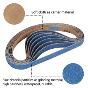 1/2" x 18" Zirconia Sanding Belts for Belt Sander, 32PCS 8 Each of 40/60/80/120 Assorted Grits, 1/2 x 18 Inch Sanding Belts for Air Belt Sander, Woodworking, Metal Polishing, Derusting, 32-Pack