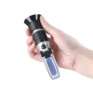 brix meter refractometer 0~90%, leerchuang handheld brix refractometer, high accurate brix measurement with atc for fruit, beverages&juice, honey, maple syrup, molasses and other sugary drink…