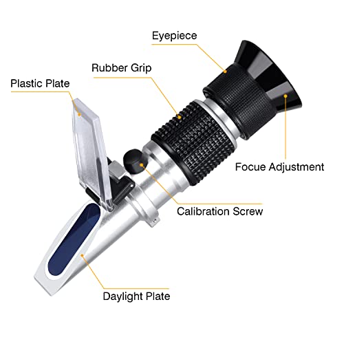 Brix Meter Refractometer 0~90%, LEERCHUANG Handheld Brix Refractometer, High Accurate Brix Measurement with ATC for Fruit, Beverages&Juice, Honey, Maple Syrup, Molasses and Other Sugary Drink…