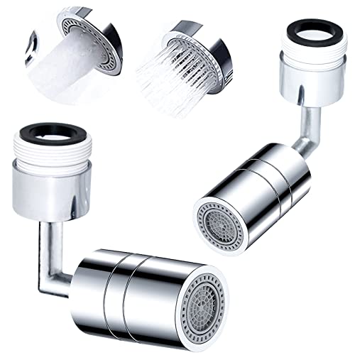 2pcs 720° Swivel Sink Faucet Aerator, Two Modes Can Concentrated Water and Disperse Water, 4-Layer Filter Device, Suitable for Kitchen, Bathroom (2)