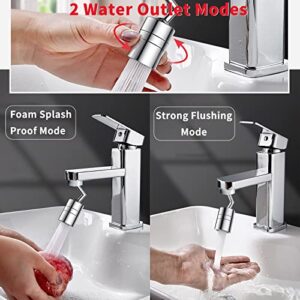 2pcs 720° Swivel Sink Faucet Aerator, Two Modes Can Concentrated Water and Disperse Water, 4-Layer Filter Device, Suitable for Kitchen, Bathroom (2)