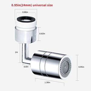 2pcs 720° Swivel Sink Faucet Aerator, Two Modes Can Concentrated Water and Disperse Water, 4-Layer Filter Device, Suitable for Kitchen, Bathroom (2)