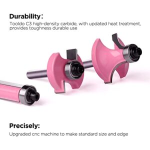 TOOLDO Router Bit Set 35 Pcs Limited Edition Pink, 1/4 Inch Shank, Speical Edition. Professional Router Bit Kit for DIY, Woodwork, Artcraft, Furniture and Collection