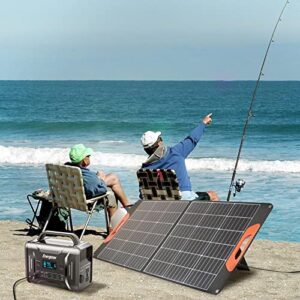 100W Portable Solar Panel Charger for RV & Camping Essentials Solar Power Kit for Home w/ DC & USB Outputs