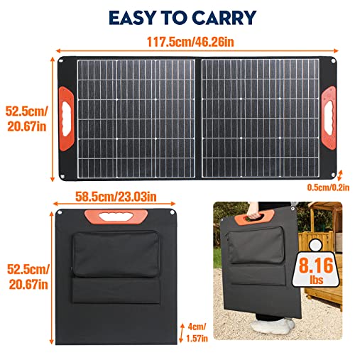 100W Portable Solar Panel Charger for RV & Camping Essentials Solar Power Kit for Home w/ DC & USB Outputs