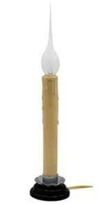 creative hobbies 7 inch electric rustic country candle lamp with on/off switch, 5 foot ivory cord, metal base and 5w silicone bulb included