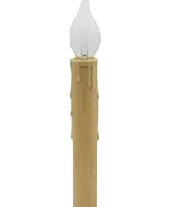 Creative Hobbies 7 Inch Electric Rustic Country Candle Lamp with On/Off Switch, 5 Foot Ivory Cord, Metal Base and 5W Silicone Bulb Included