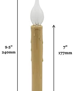 Creative Hobbies 7 Inch Electric Rustic Country Candle Lamp with On/Off Switch, 5 Foot Ivory Cord, Metal Base and 5W Silicone Bulb Included