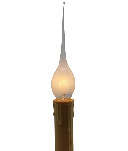 Creative Hobbies 7 Inch Electric Rustic Country Candle Lamp with On/Off Switch, 5 Foot Ivory Cord, Metal Base and 5W Silicone Bulb Included