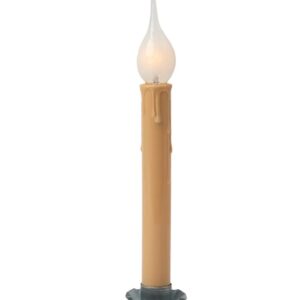 Creative Hobbies 7 Inch Electric Rustic Country Candle Lamp with On/Off Switch, 5 Foot Ivory Cord, Metal Base and 5W Silicone Bulb Included