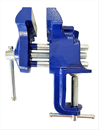 Rolin Vise Wood Working Clamp 3 Inch Light Duty Tools Small Home Vise Table Vise Blue