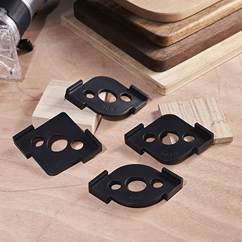 HERMIT TOOLS Pack of 4 Radius Jig Router Templates Corner Radius Routing Templates,Routing Rounded Corners Router Bit Templates for Woodworking Routing (8 Different Radius Set)