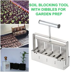 Manual Soil Block Maker Micro Soil Blocker Set 2 inch Soil Block Soil Blocking Tool for Seed Stater Tray