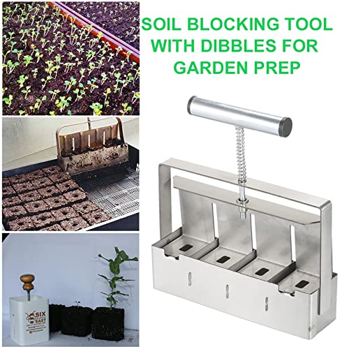 Manual Soil Block Maker Micro Soil Blocker Set 2 inch Soil Block Soil Blocking Tool for Seed Stater Tray