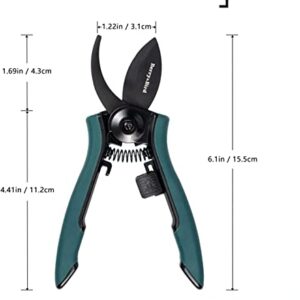 Berry&Bird Garden Clippers, Pruning Scissors with Stainless Steel Teflon Coating Blades and Handle, Plant Clippers Work 3 Times Easier with Spring, Garden Shears for Trimming Rose, Small Stem, Bonsai