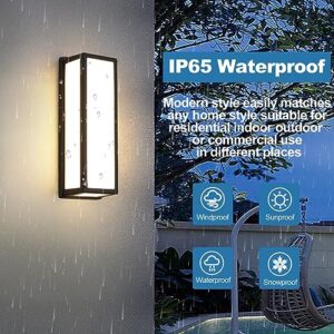 rosysky Outdoor Wall Light Modern Outdoor Sconce - 30W LED Exterior Lights Fixture Black Aluminum Outdoor Lighting Waterproof for Porch,Patio,Garage 2 Pack