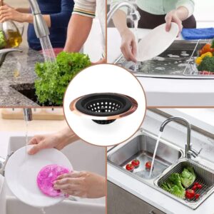 Kitchen Set of 2 Sink Strainers, Flexible Silicone Good Grip Kitchen Sink Drainers, Traps Food Debris and Prevents Clogs, Large Wide 4.5’ Diameter Rim (Rose Gold)