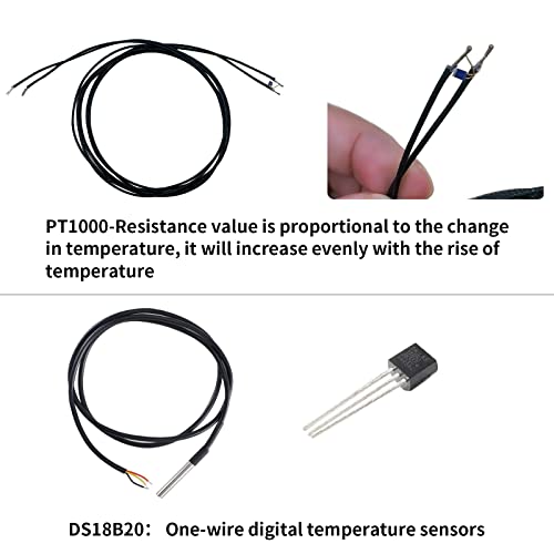 Imdinnogo BCZAMD PT1000-550BW Temperature Sensor Probe for CR-10 Plating Copper/3D Volcan/ V6 Brass 3D Printer Heater Block Thermistor Sensor Probe Resistant to high Temperature 1.5M/ 59 inch