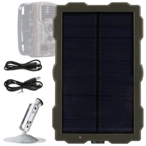 focuhuner trail camera solar panel, solar battery charger kit 6v/1.5a with build-in 1700mah rechargeable lithium battery ip66 waterproof hunting accessory, solar panel for trail camera(3.5mm*1.35mm)