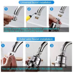 3Modes High Pressure Luxury Filtered Kitchen Water Faucet Aerator Home Pressure Water Diffuser Bubbler Water Saving Filter Shower Head Nozzle Tap Connector